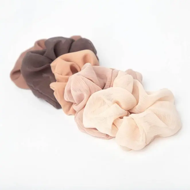 Kitsch Crepe Scrunchies in Terracotta