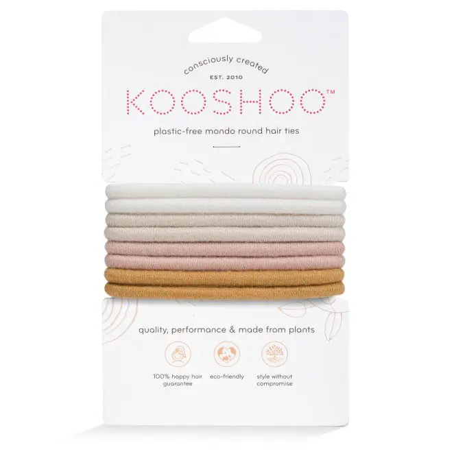 KOOSHOO Plastic Free Round Mondo Hair Ties in Golden Fibers