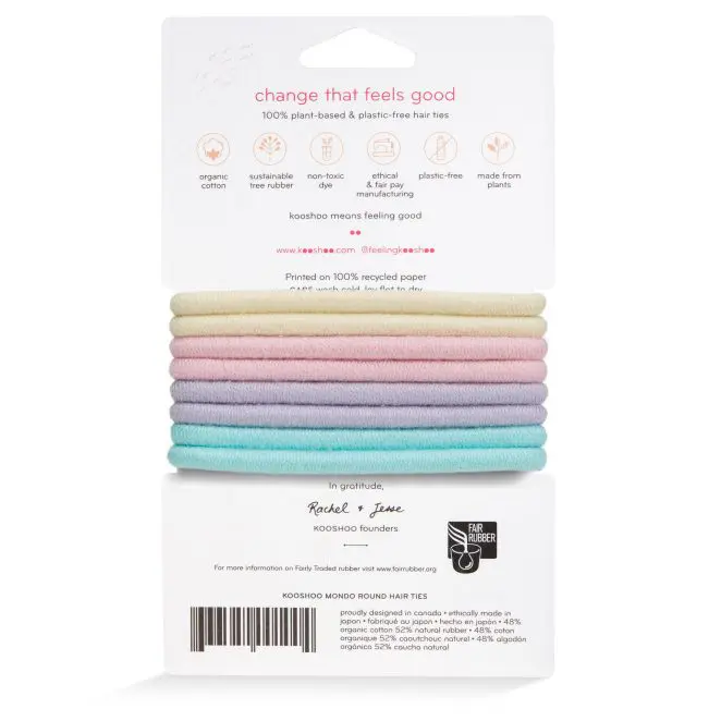 KOOSHOO Plastic Free Round Mondo Hair Ties in Pastel Blooms - Image 2