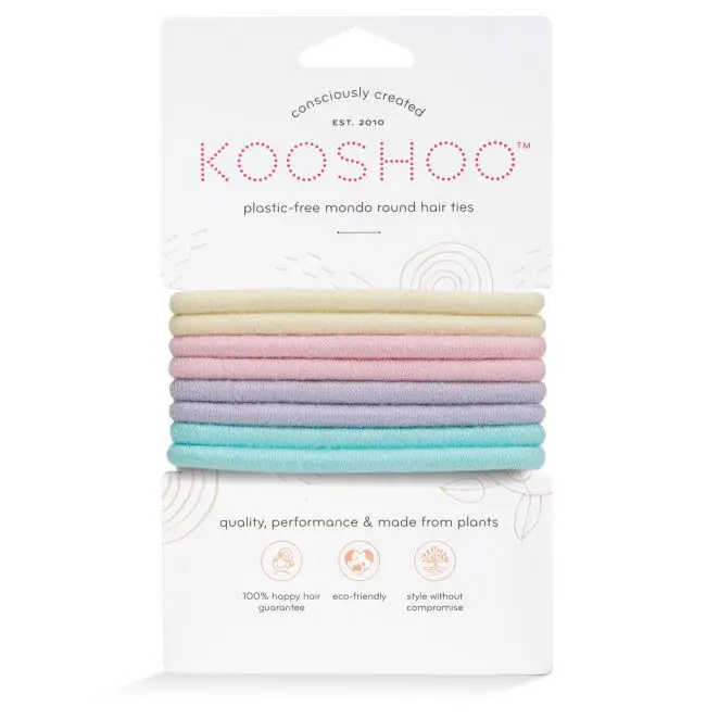 KOOSHOO Plastic Free Round Mondo Hair Ties in Pastel Blooms