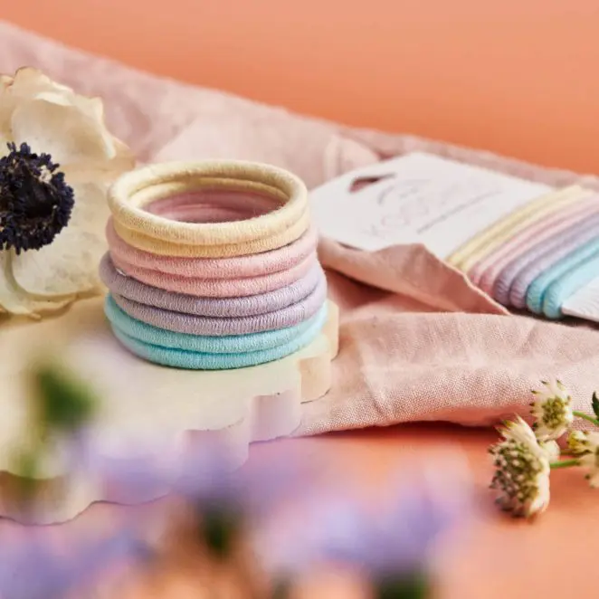 KOOSHOO Plastic Free Round Mondo Hair Ties in Pastel Blooms - Image 5