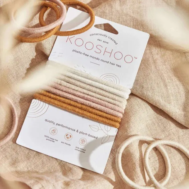 KOOSHOO Plastic Free Round Mondo Hair Ties in Golden Fibers - Image 3