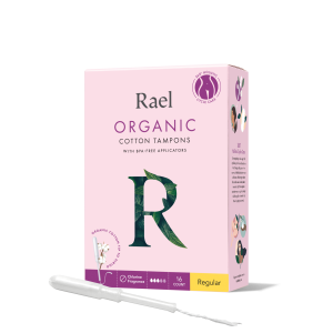 Rael Organic Cotton Tampons with Long Applicators in Regular