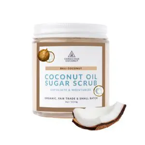 Conscious Coconut Coconut Oil Sugar Scrub in Bali Coconut