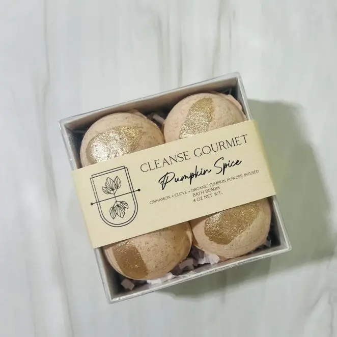 Cleanse Gourmet Pumpkin Spice Bath Bombs