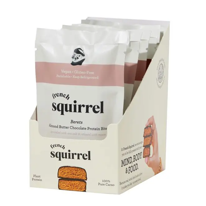 French Squirrel Almond Butter Chocolate-Coated Protein Bites