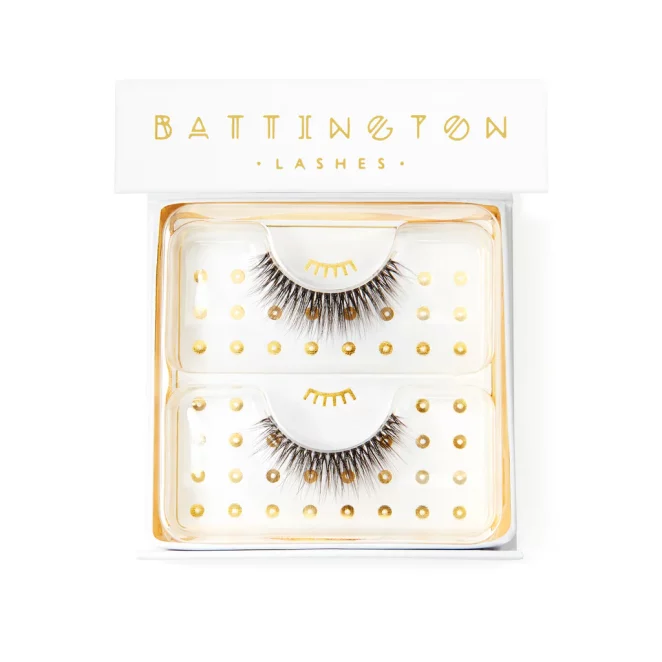 Battington 3D Silk Lashes in Monroe with Invisible Band - Image 4