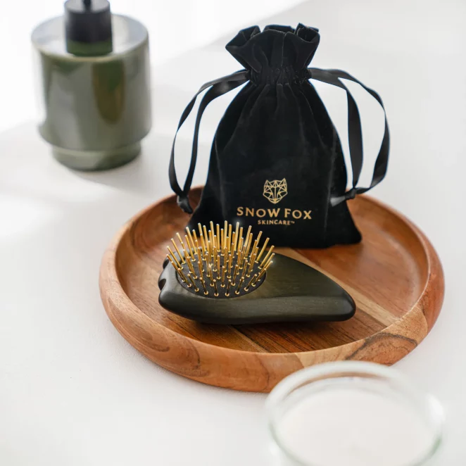 Snow Fox Skincare Gua Sha Hair & Scalp Brush in Ghost Edition - Image 4